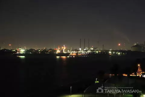 袖ヶ浦海浜公園の工場夜景スポット写真（2）class=
