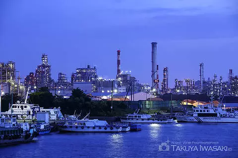 千鳥橋の工場夜景スポット写真（2）class=