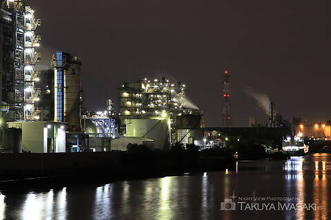 扇橋の工場夜景スポット写真（6）class=