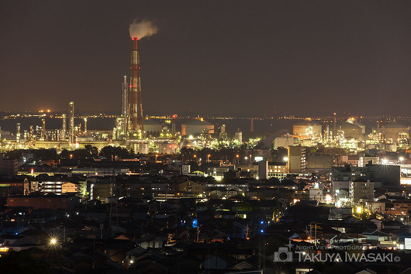 垂坂公園・羽津山緑地の工場夜景スポット写真（4）