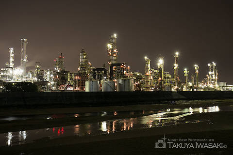 大正橋の工場夜景スポット写真（1）class=