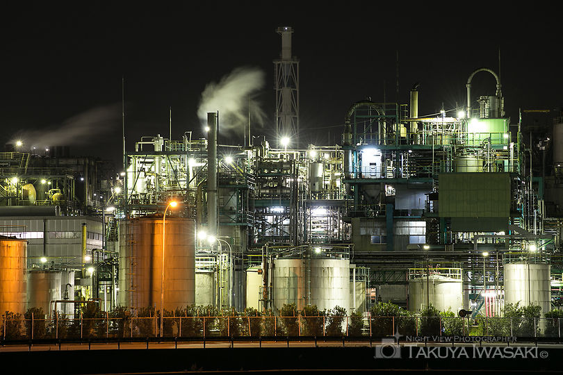霞ヶ浦緑地の工場夜景スポット写真（5）