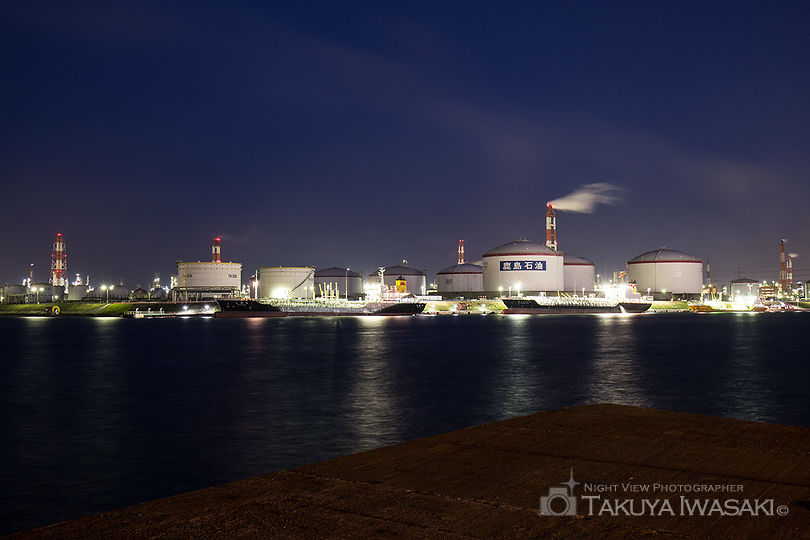 港公園の工場夜景スポット写真（2）