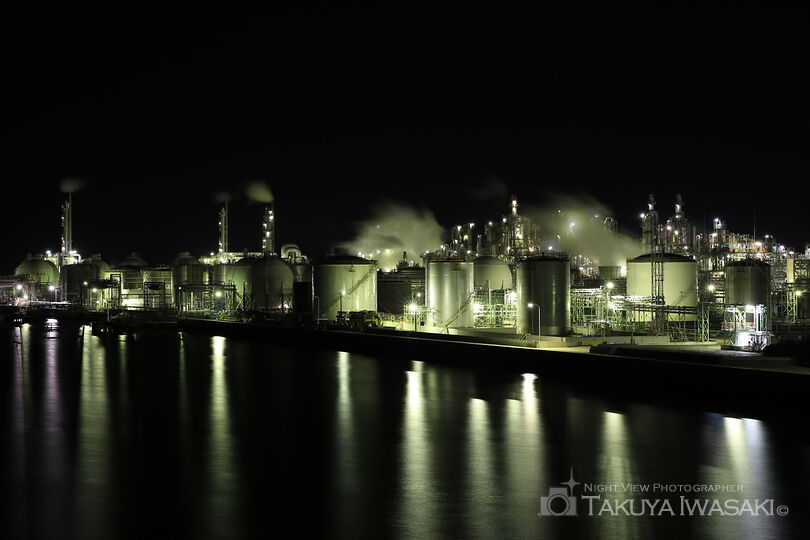 網干臨海大橋の工場夜景スポット写真（1）