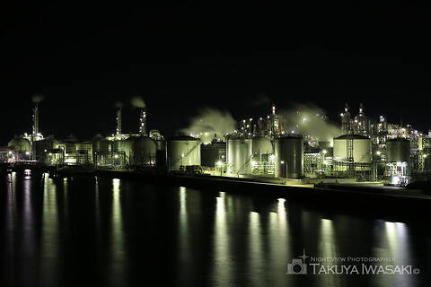 網干臨海大橋の工場夜景スポット写真（1）class=