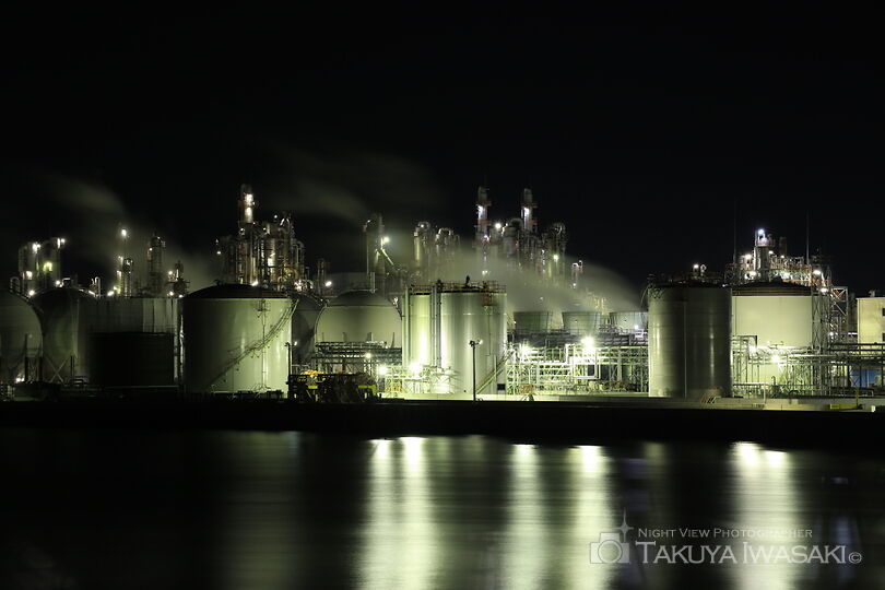 網干臨海大橋の工場夜景スポット写真（2）