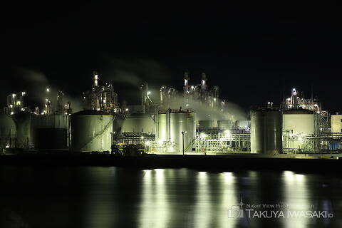網干臨海大橋の工場夜景スポット写真（2）class=