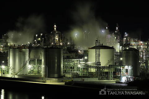 網干臨海大橋の工場夜景スポット写真（3）class=