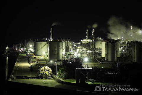 網干臨海大橋の工場夜景スポット写真（5）class=