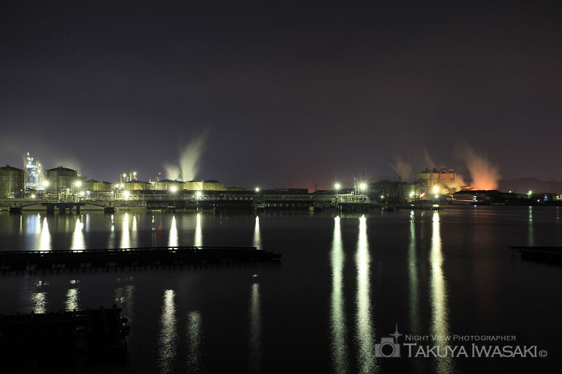 網干浜の工場夜景スポット写真（1）