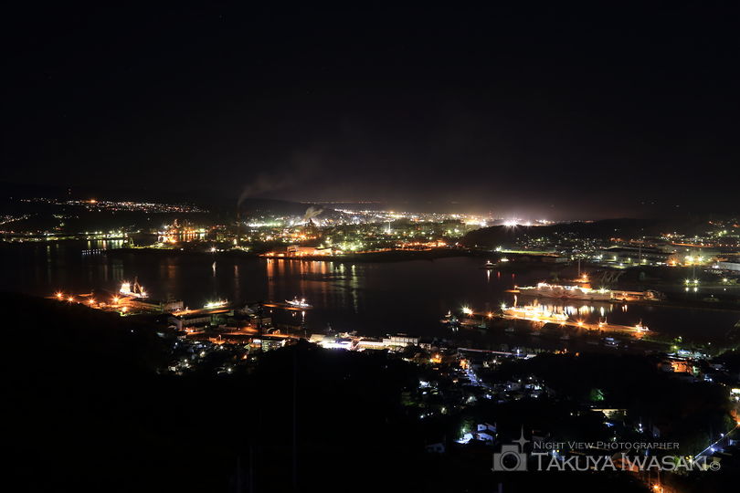 測量山展望台の工場夜景スポット写真（3）