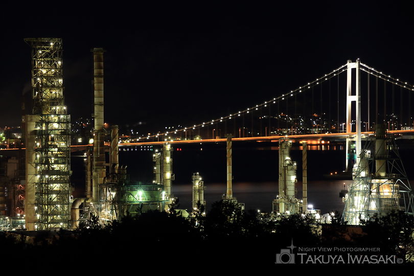 白鳥湾展望台の工場夜景スポット写真（1）