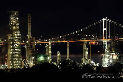 白鳥湾展望台の工場夜景スポット写真（1）class=
