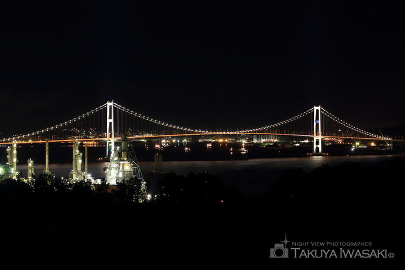 白鳥湾展望台の工場夜景スポット写真（3）