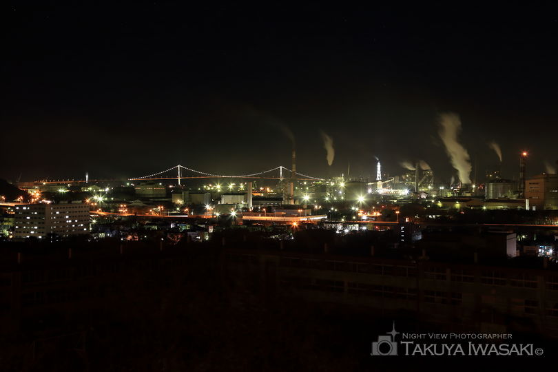 潮見公園展望台の工場夜景スポット写真（1）