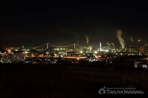 潮見公園展望台の工場夜景スポット写真（1）class=