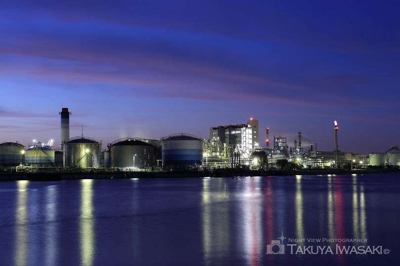 千鳥運河前の工場夜景スポット写真（3）