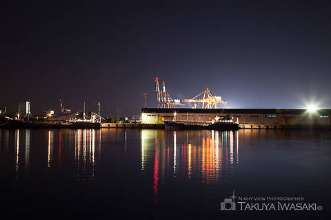 四日市港富双緑地の工場夜景スポット写真（1）class=