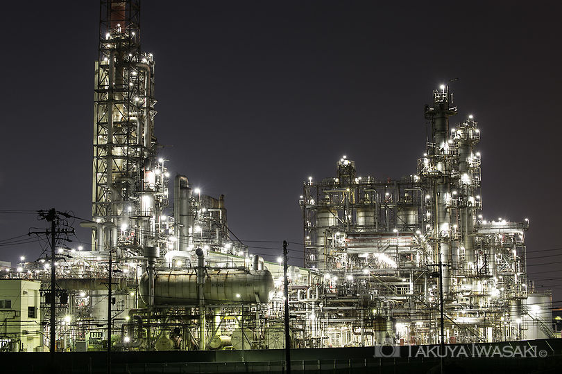 昭和四日市石油南側の工場夜景スポット写真（2）