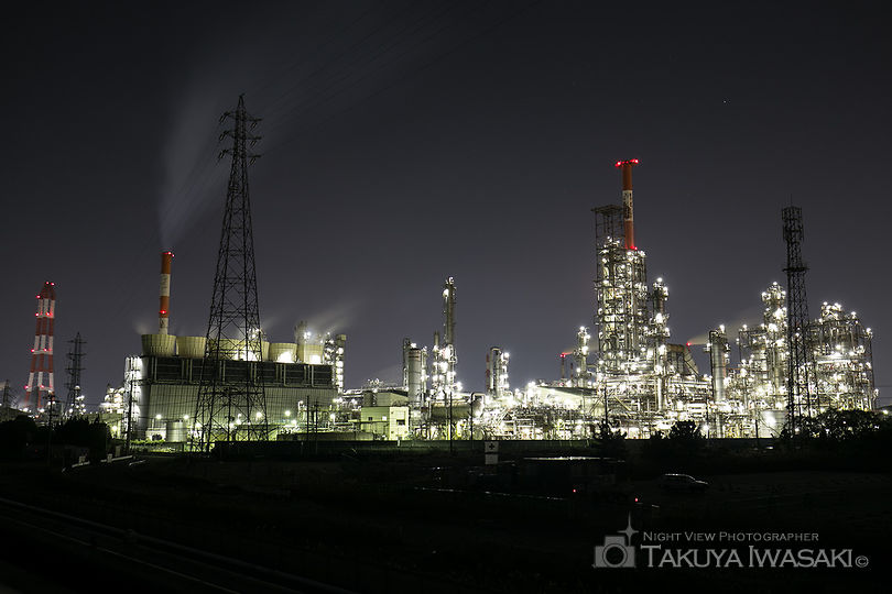 昭和四日市石油南側の工場夜景スポット写真（3）