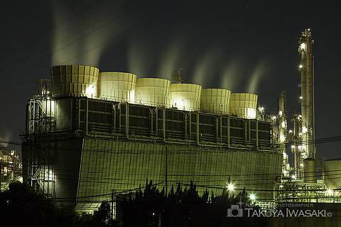 昭和四日市石油南側の工場夜景スポット写真（4）class=