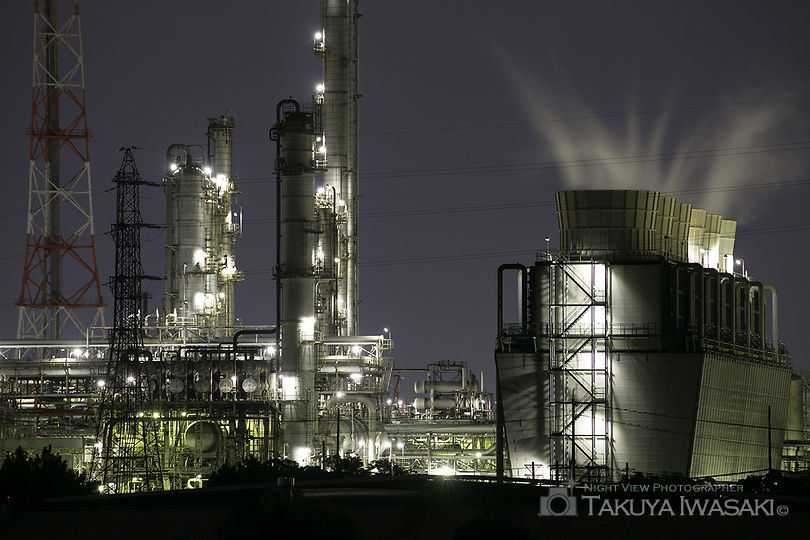 磯津堤防突堤の工場夜景スポット写真（6）