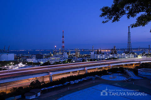 本牧臨海公園の工場夜景スポット写真（1）class=