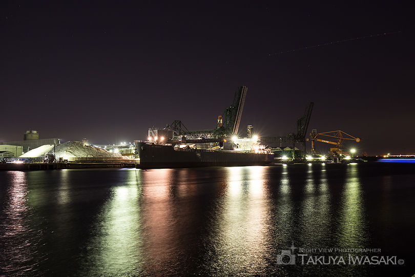 大川緑地の工場夜景スポット写真（2）