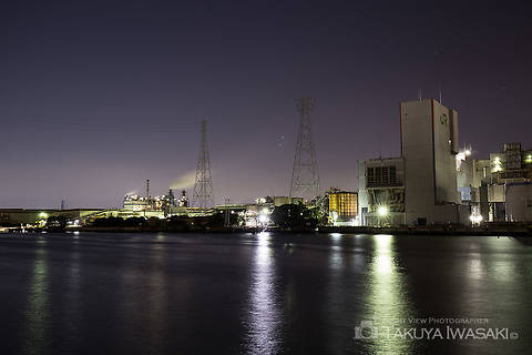 大川緑地の工場夜景スポット写真（3）class=