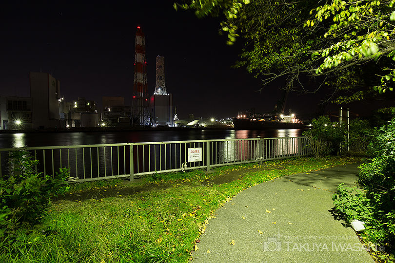 大川緑地の工場夜景スポット写真（5）