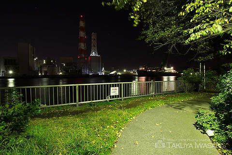 大川緑地の工場夜景スポット写真（5）class=