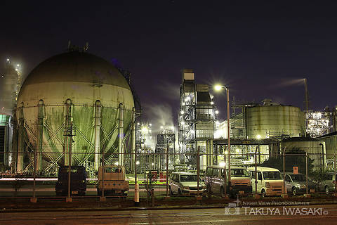 末広町駅貨物ヤード前の工場夜景スポット写真（4）class=