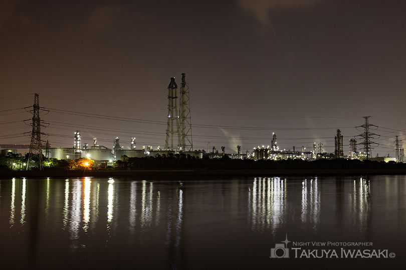 養老川臨海公園の工場夜景スポット写真（1）