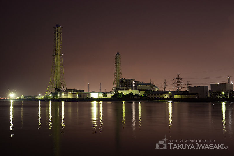 養老川臨海公園の工場夜景スポット写真（2）