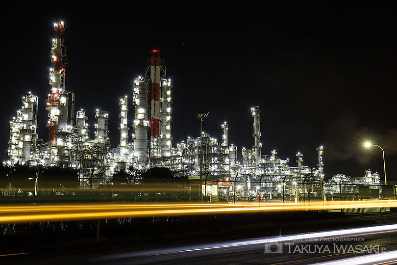 鹿島石油 東門前付近の工場夜景スポット写真（2）