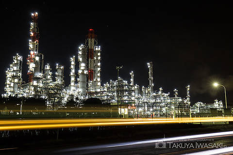 鹿島石油 東門前付近の工場夜景スポット写真（2）class=