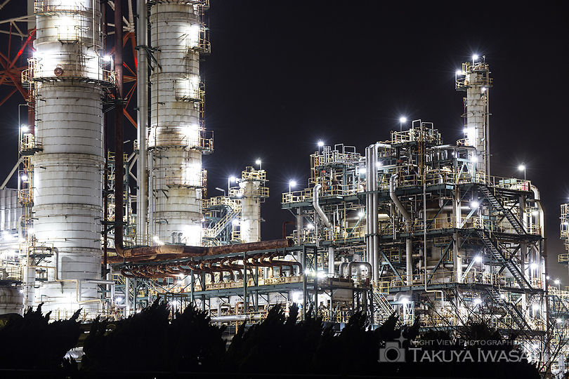 鹿島石油 東門前付近の工場夜景スポット写真（3）
