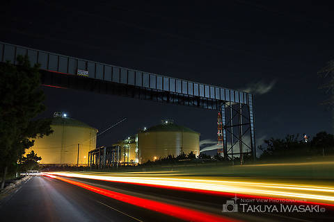 鹿島石油 東門前付近の工場夜景スポット写真（6）class=