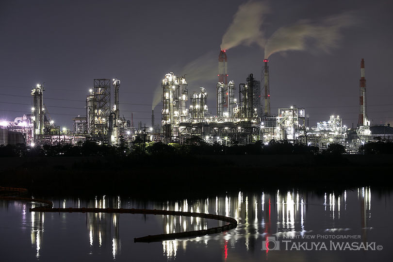磯津橋の工場夜景スポット写真（1）