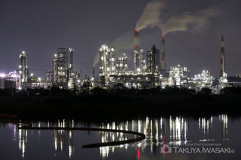 磯津橋の工場夜景スポット写真（1）class=