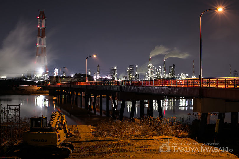 磯津橋の工場夜景スポット写真（3）