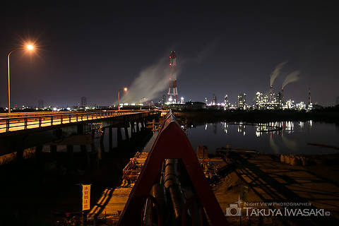 磯津橋の工場夜景スポット写真（5）class=