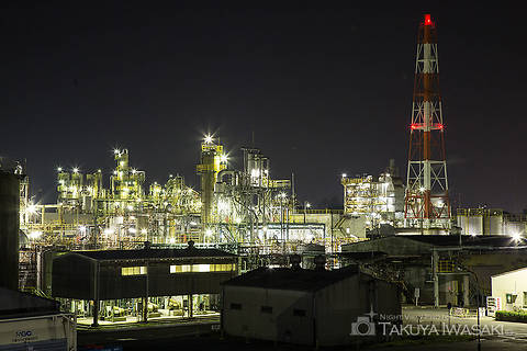 日永跨線橋の工場夜景スポット写真（2）class=