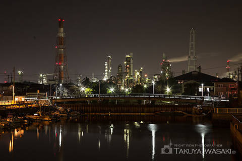 相生橋の工場夜景スポット写真（1）class=