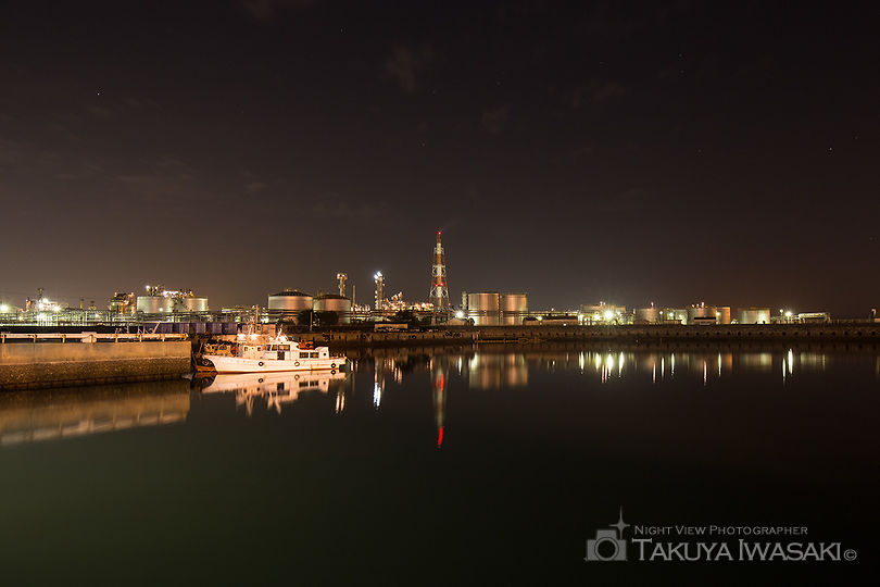 稲葉翁記念公園の工場夜景スポット写真（1）