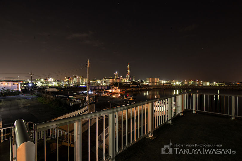 稲葉水門の工場夜景スポット写真（3）