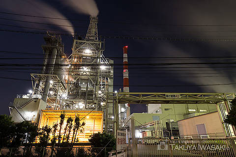 日本製紙 富士工場前の工場夜景スポット写真（1）class=