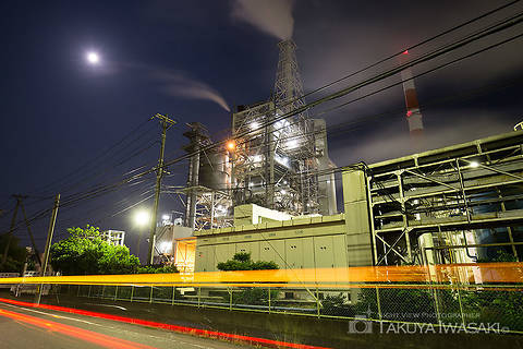 日本製紙 富士工場前の工場夜景スポット写真（3）class=