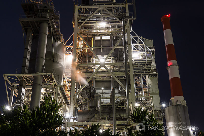 日本製紙 富士工場前の工場夜景スポット写真（4）