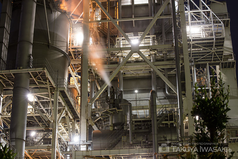 日本製紙 富士工場前の工場夜景スポット写真（5）